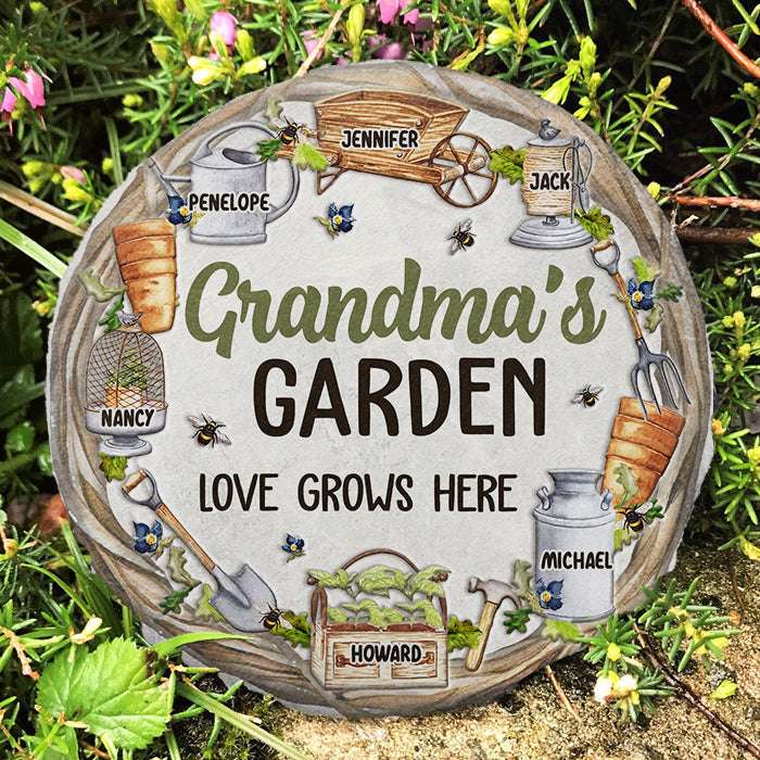 Custom Name Grandma's Garden Gifts - Personalized Garden Stone