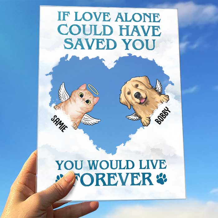 Custom Name Angel Dog Memorial Decor - Personalized Acrylic Plaque