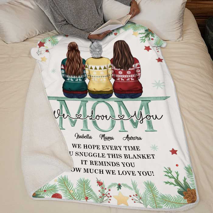 Custom Name Christmas Gifts for Mom - Personalized Blanket