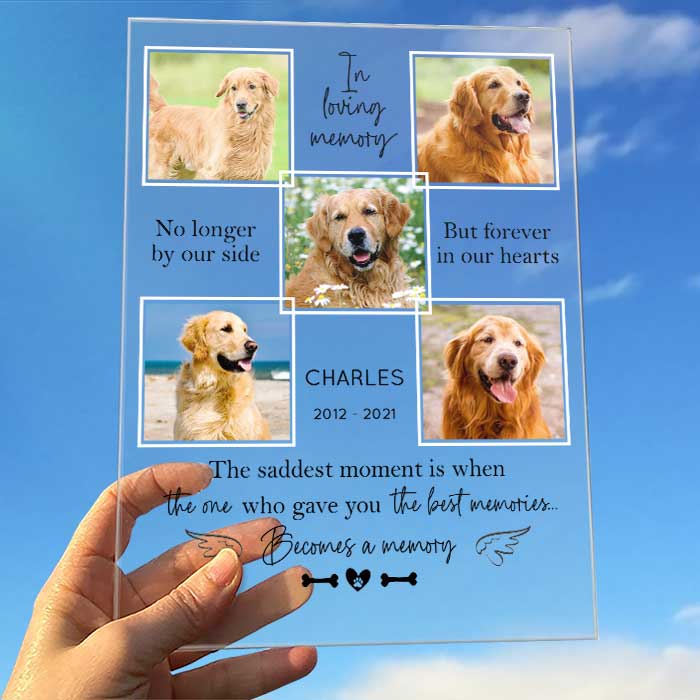 Custom Pet Photo Dog Memorial Gifts - Personalized Acrylic Plaque