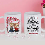 Custom Name Follow My Heart Couple Gifts - Personalized Mugs