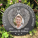 Custom Photo Memorial Angel Garden Decor - Personalized Memorial Stone