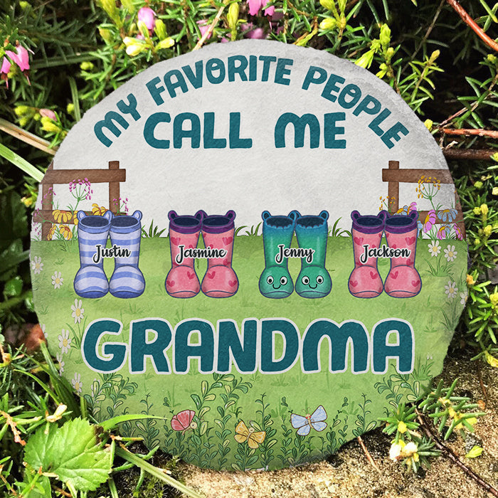 Custom Name Grandma Garden Gifts for Grandmothers - Personalized Garden Stone