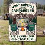Custom Name Camping Couple Gifts - Personalized Metal Sign