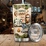 Custom Name Funny Camping Queen Gifts for Women - Personalized Tumbler