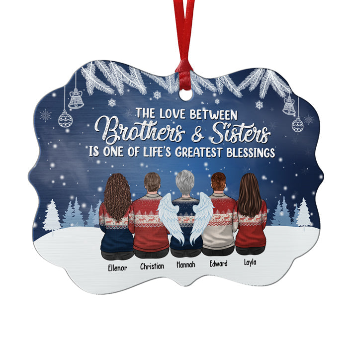 Brothers And Sisters Never Apart - Personalized Custom Benelux Shaped Wood/Aluminum Christmas Ornament - Gift For Siblings, Christmas New Arrival Gift