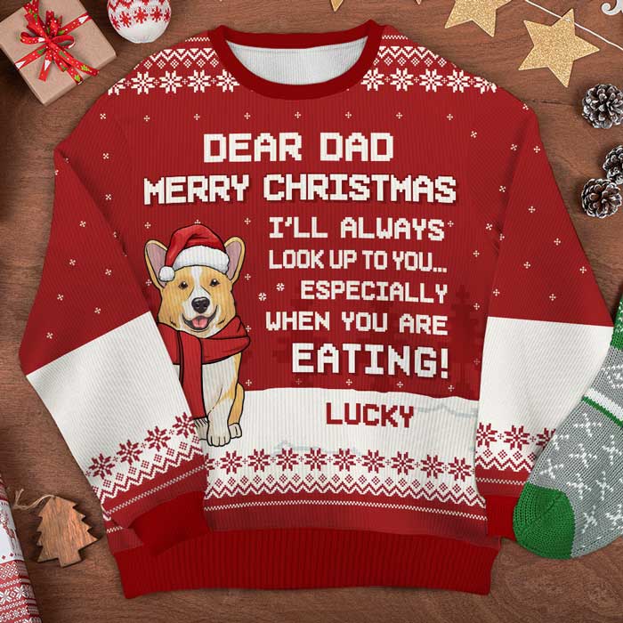 Funny Dog Christmas Gifts for Dad - Holiday Sweatshirt