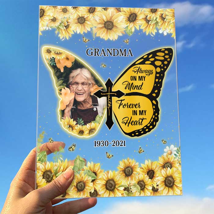 Custom Photo Memorial Grandma Gifts - Personalized Acrylic Plaque