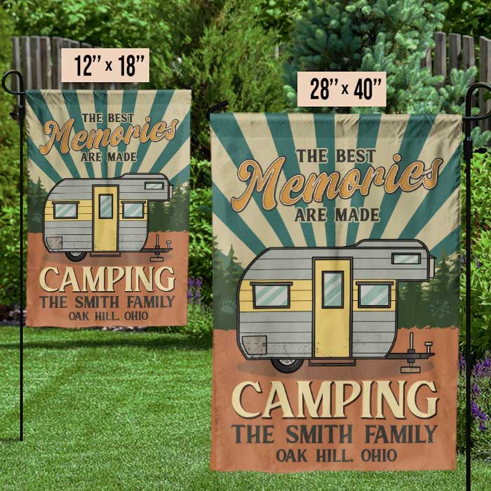 Custom Name Family Camping Gifts - Personalized Flag