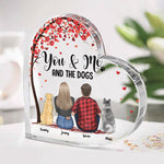 Custom Name Couple and Dog Lover Gifts - Personalized Shaped Acrylic Plaque