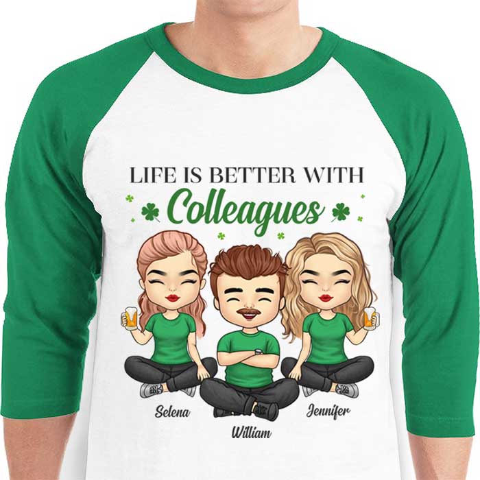 Custom Name Colleague Gifts for Coworkers - Personalized Raglan Shirt