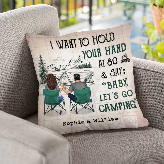 Custom Name Camping Couple Gifts - Personalized Pillow