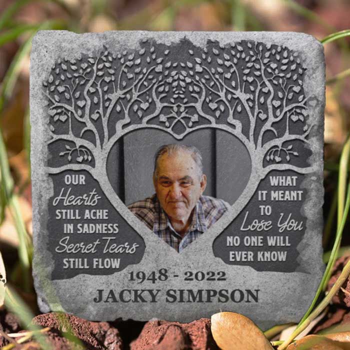 Custom Photo Memorial Garden Decor - Personalized Memorial Stone