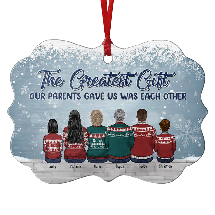 Brothers & Sisters Never Apart, Maybe In Distance But Never At Heart - Family Personalized Custom Ornament - Wood/Aluminum Benelux Shaped - New Arrival Christmas Gift For Siblings, Brothers, Sisters