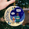 I Love You To The Moon And Back - Personalized Custom Round Shaped Ceramic Christmas Ornament - Memorial Gift, Sympathy Gift, Christmas Gift