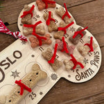 Custom Name Santa Paws Dog Christmas Countdown - Personalized Christmas Wood Sign
