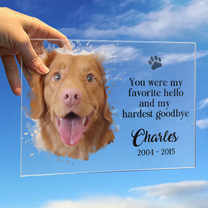 Custom Pet Photo Memorial Gifts for Dog Lovers - Personalized Acrylic Plaque
