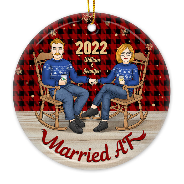 Custom Name and Year Christmas Gifts for Couples - Personalized Ornament