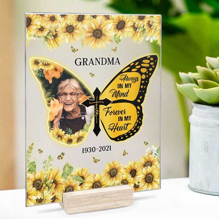 Custom Photo Memorial Grandma Gifts - Personalized Acrylic Plaque