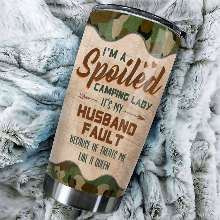 Custom Name Funny Camping Queen Gifts for Women - Personalized Tumbler