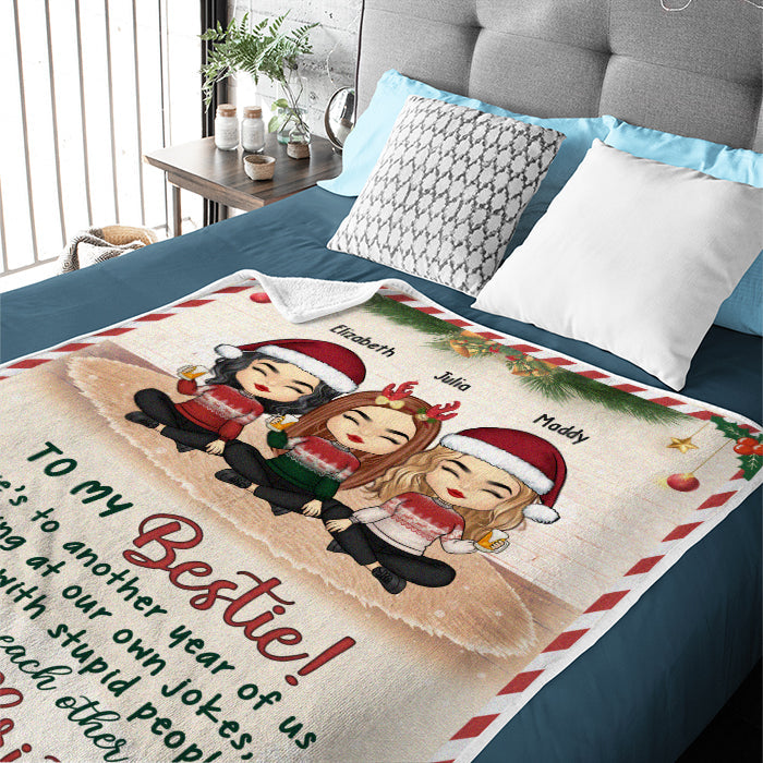 Custom Name Christmas Bestie Gifts - Personalized Blanket