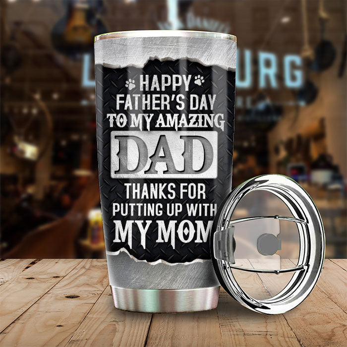 Custom Name Dog Dad Father's Day Gifts - Personalized Tumbler