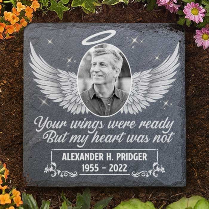Custom Photo Memorial Angel Decor - Personalized Memorial Stone