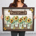 Custom Name Sunflower Garden Decor for Grandma - Personalized Canvas