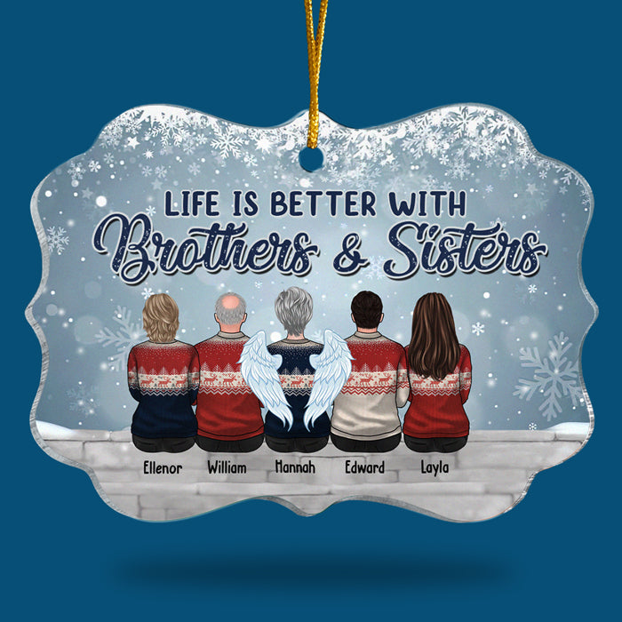 The Love Between Brothers & Sisters - Family Personalized Custom Ornament - Acrylic Benelux Shaped - New Arrival Christmas Gift For Siblings, Brothers, Sisters