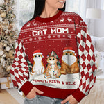 Custom Name Christmas Cat Mom Gifts - Personalized Sweatshirt