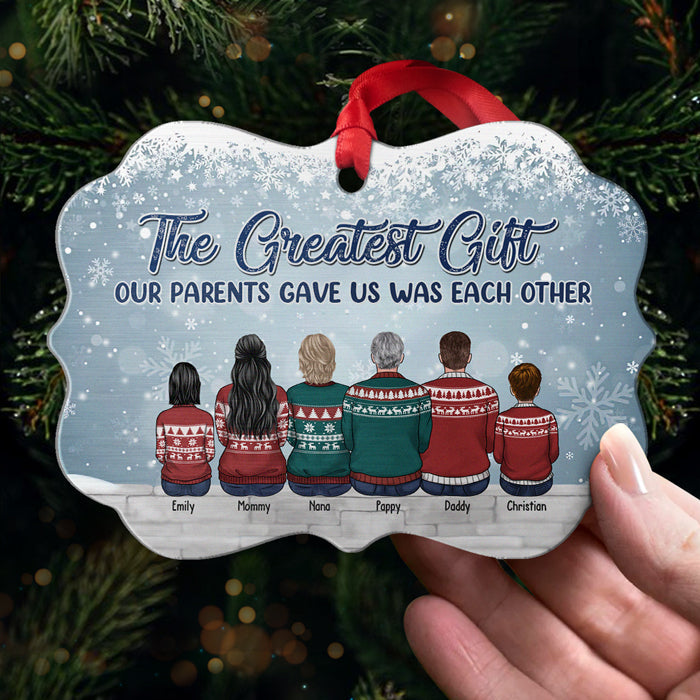 Brothers & Sisters Never Apart, Maybe In Distance But Never At Heart - Family Personalized Custom Ornament - Wood/Aluminum Benelux Shaped - New Arrival Christmas Gift For Siblings, Brothers, Sisters