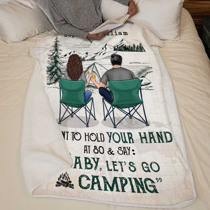 Custom Name Camping Gifts for Couples - Personalized Blanket