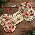 Custom Name Santa Paws Dog Christmas Countdown - Personalized Christmas Wood Sign