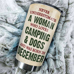 Custom Name Camping Dog Lover Gifts for Women - Personalized Tumbler