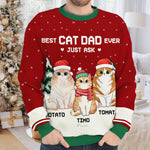 Custom Name Christmas Cat Dad Gifts - Personalized Sweatshirt