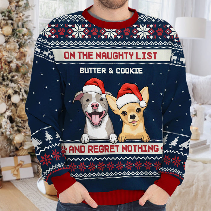 Funny Naughty List Christmas Gifts for Dog Lovers - Festive Sweatshirt