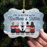 Custom Name Brothers and Sisters Christmas Gifts - Personalized Ornament