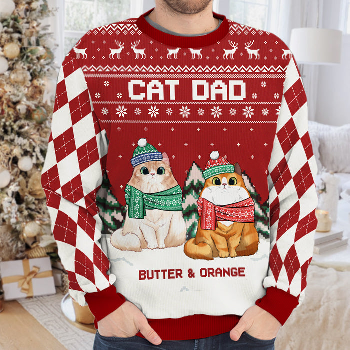 Custom Name Christmas Cat Mom Gifts - Personalized Sweatshirt