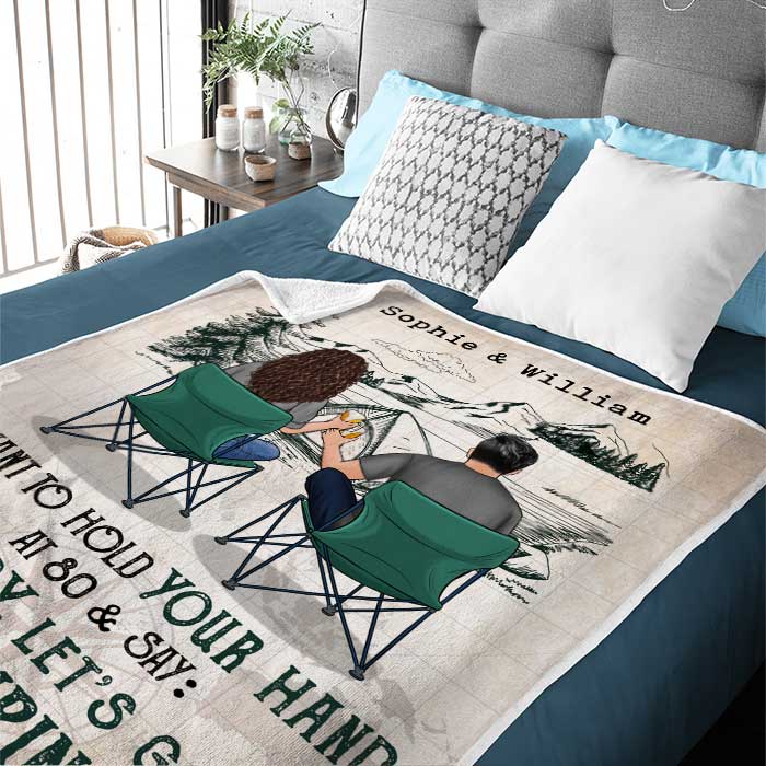 Custom Name Camping Gifts for Couples - Personalized Blanket