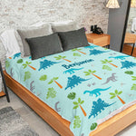 Custom Name Dinosaur Adventure Gifts for Kids - Personalized Blanket