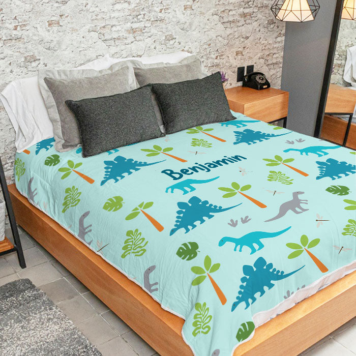 Custom Name Dinosaur Adventure Gifts for Kids - Personalized Blanket