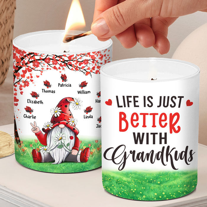 Custom Name Grandkids Gifts for Grandparents - Personalized Scented Candle