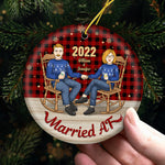 Custom Name and Year Christmas Gifts for Couples - Personalized Ornament