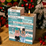 Custom Name Bestie Sister Gifts for Women - Personalized Color Candle Holder