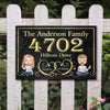 Couple Metal House Address Sign - Gift For Couples, Husband Wife, Personalized Metal Sign