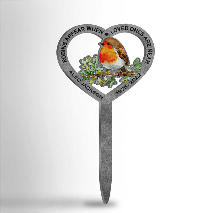 Custom Photo Memorial Robin Garden Decor - Personalized Acrylic Stake