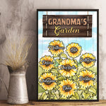 Custom Name Sunflower Garden Gifts for Grandma - Personalized Poster