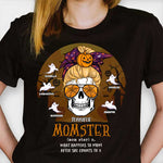 Custom Name Halloween Momster Gifts for Moms - Personalized Apparel