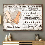 Custom Name Hand in Hand Love Gifts for Couples - Personalized Poster