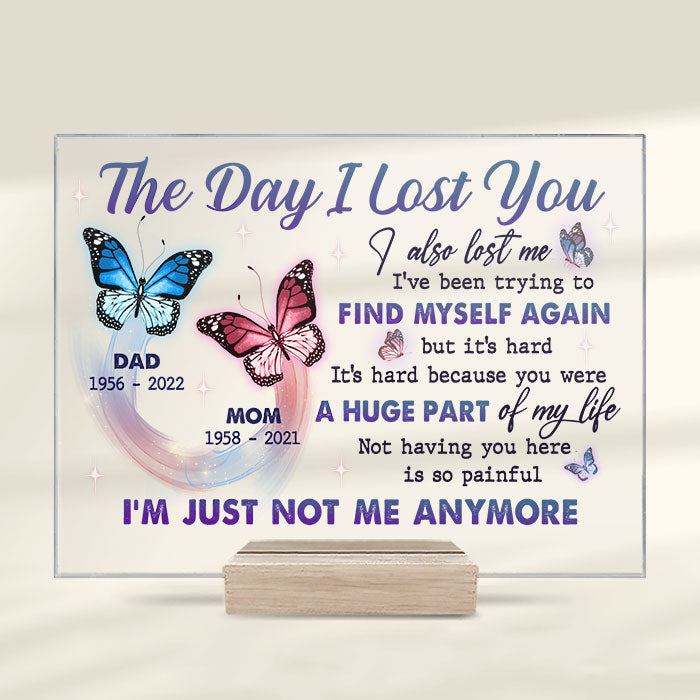 Custom Memorial Butterfly Parents Loss Gifts - Personalized Acrylic Plaque